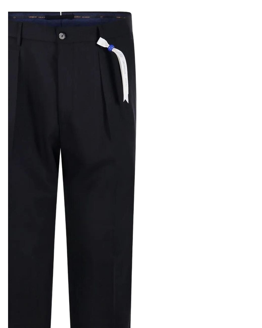 Santaniello Blue Pleated-Front Trousers for men