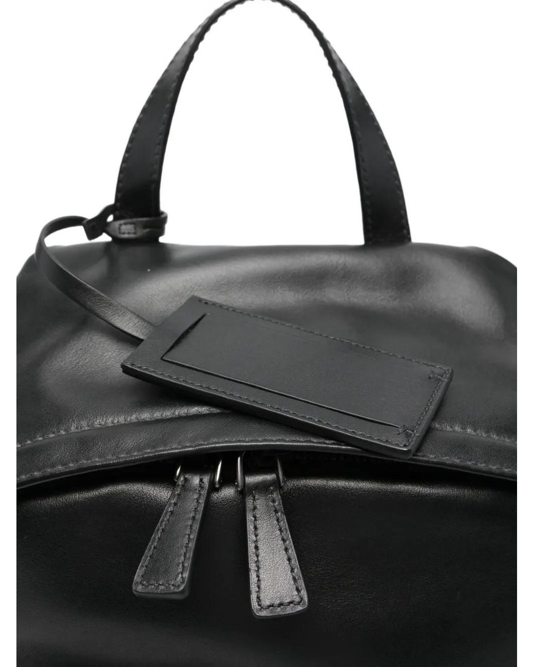 メンズ Prada レザー バックパック Black