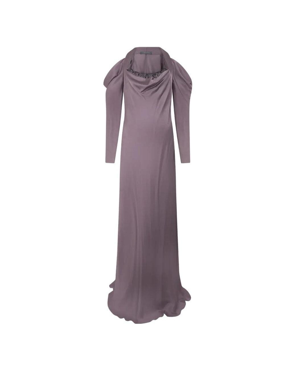 Alberta Ferretti Purple Draped Maxi Dress