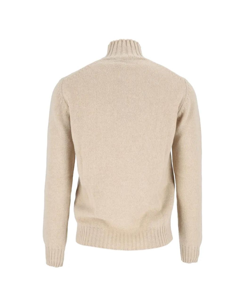 SETTEFILI CASHMERE Natural Check-Patterned Sweater for men