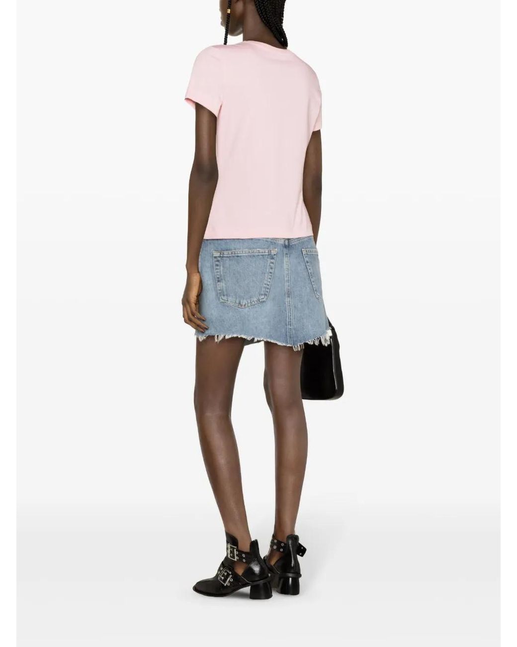 Moschino Pink Heart-Print Cotton T-Shirt