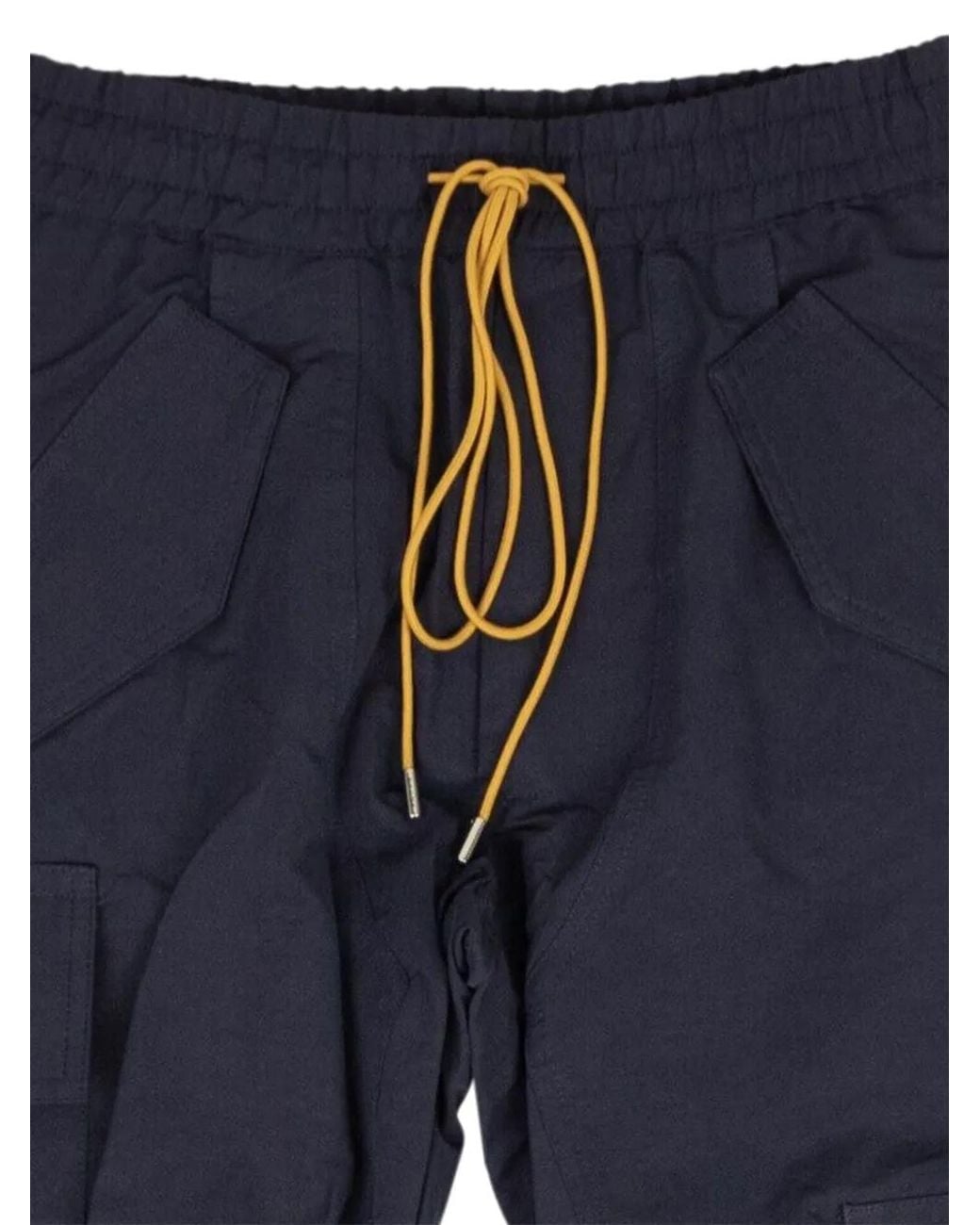 Rhude Blue Drawstring-Waist Cargo Trousers for men