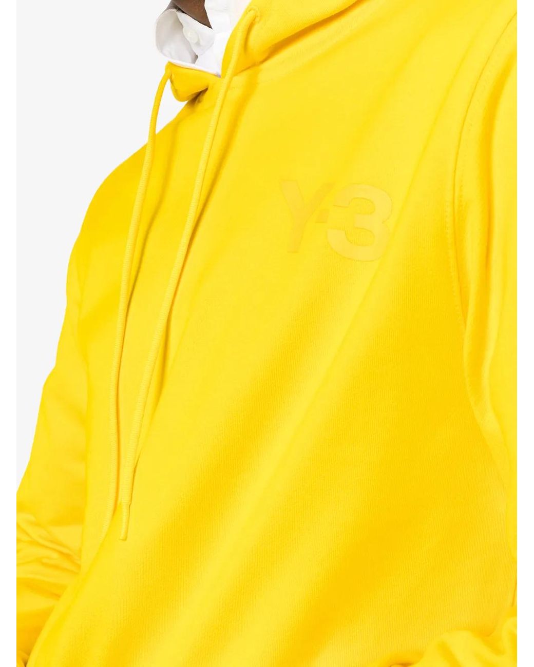 Y-3 Yellow Logo-Print Hoodie for men