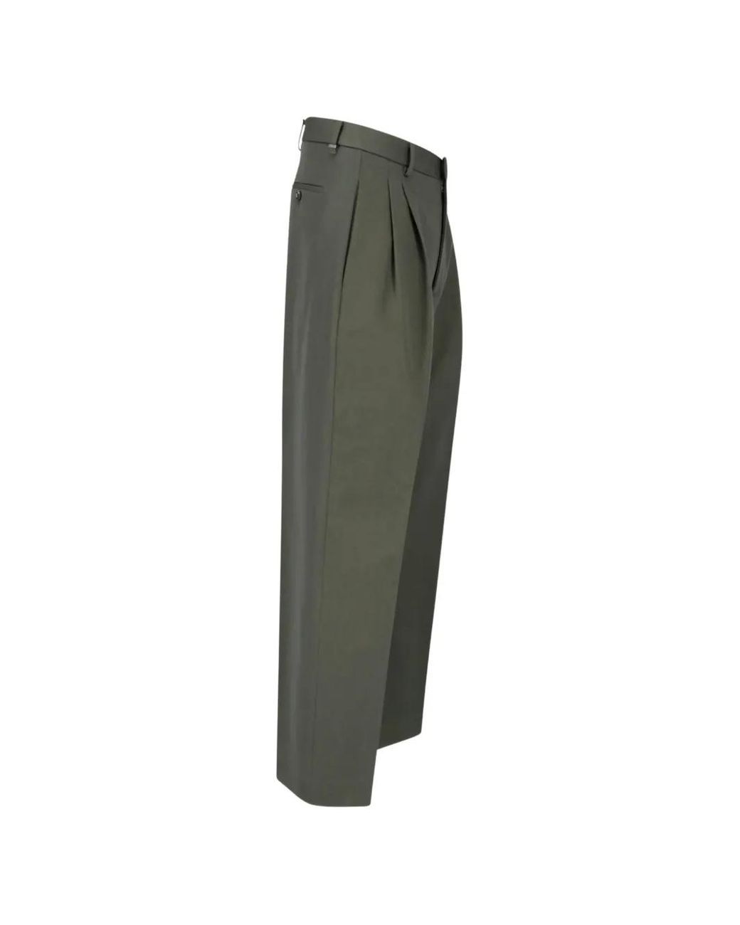BE ABLE Green Pleated-Detail Straight-Leg Trousers for men