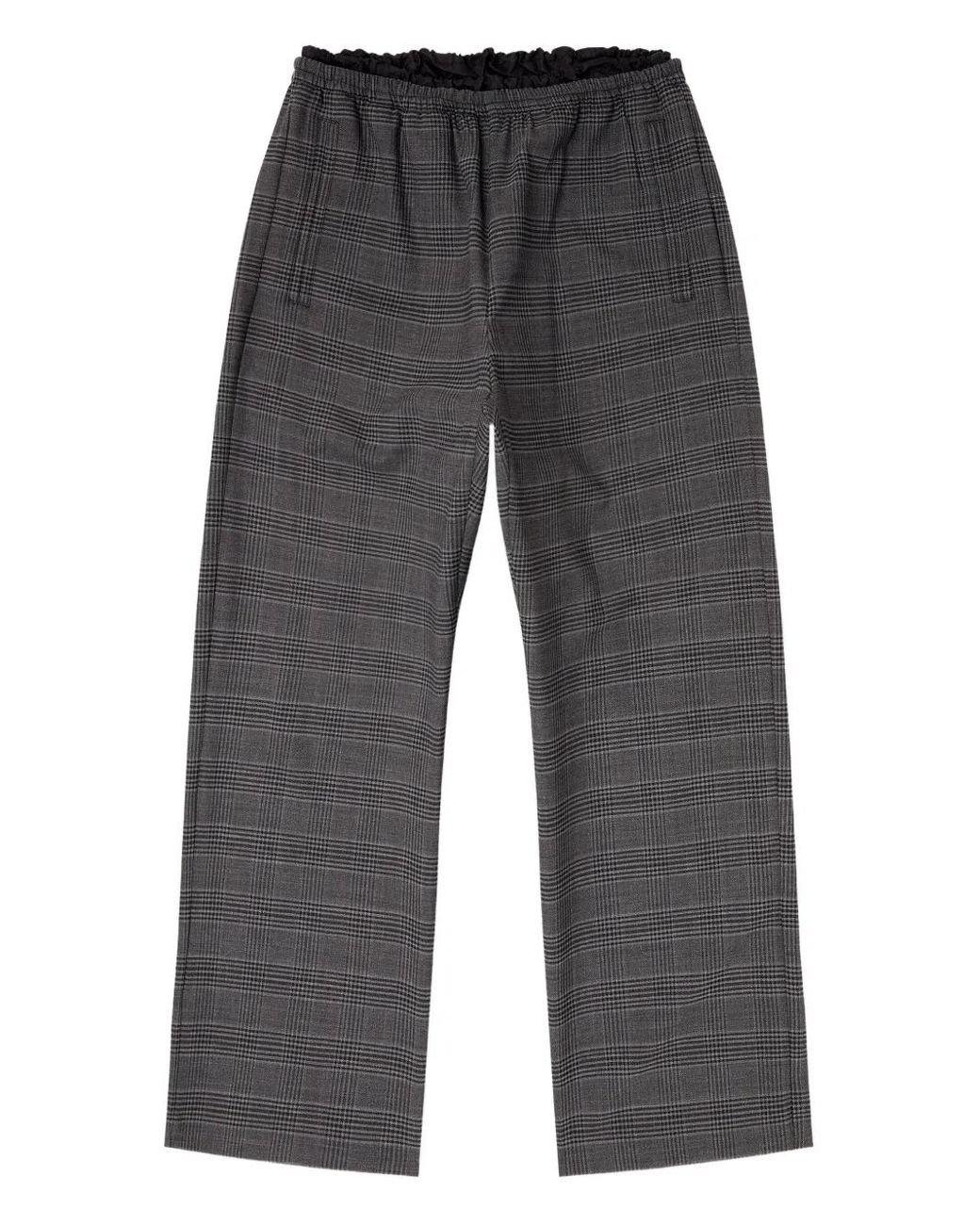 DIESEL Gray P-Tilson Elasticated-Waist Checked Trousers for men