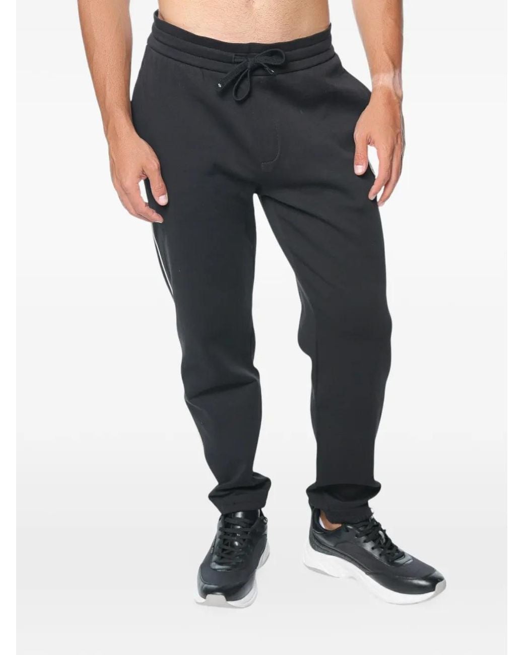 ARMANI EXCHANGE Black Drawstring-Waist Track Pants for men