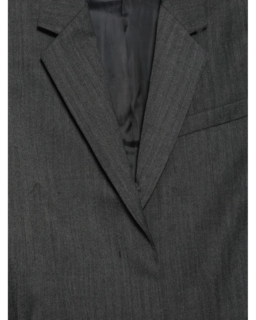 Juun.J Gray Herringbone-Pattern Cropped Jacket