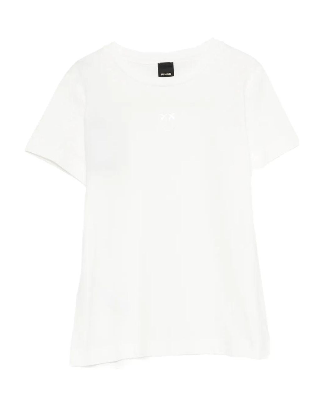 Pinko White T-Shirt With Love Birds Logo