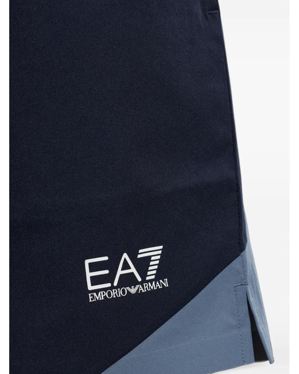 EA7 Blue Logo-Print Shorts for men