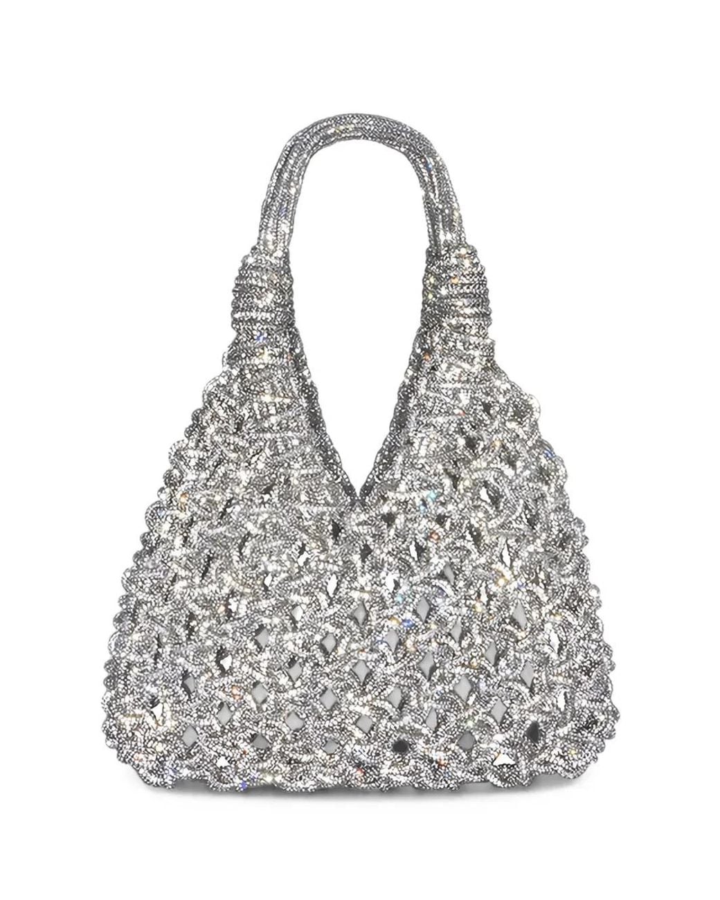 HIBOURAMA Gray Vannifique Crystal-Embellished Tote Bag