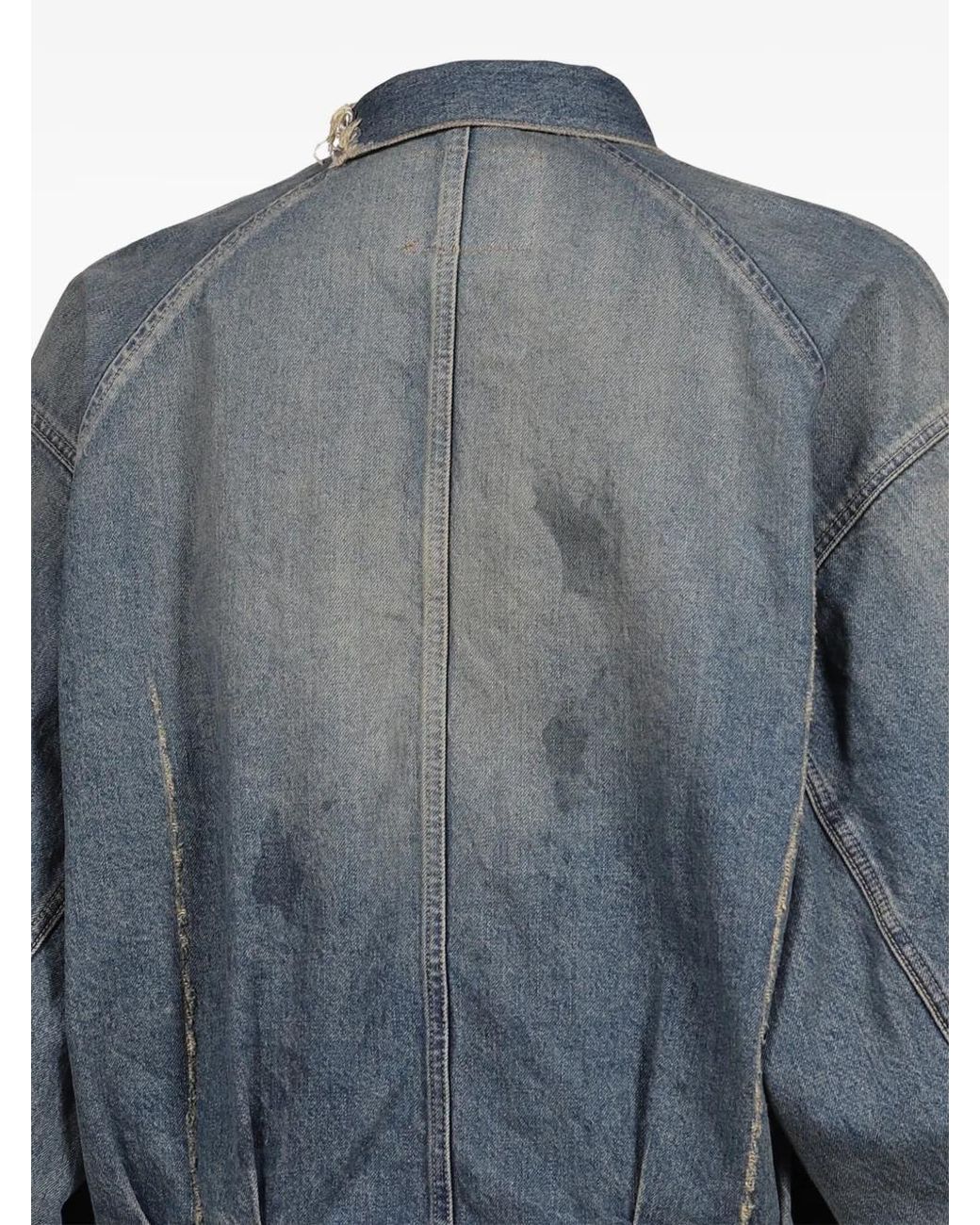 DAIRIKU Blue Veste En Jean 80Year À Effet Usé for men