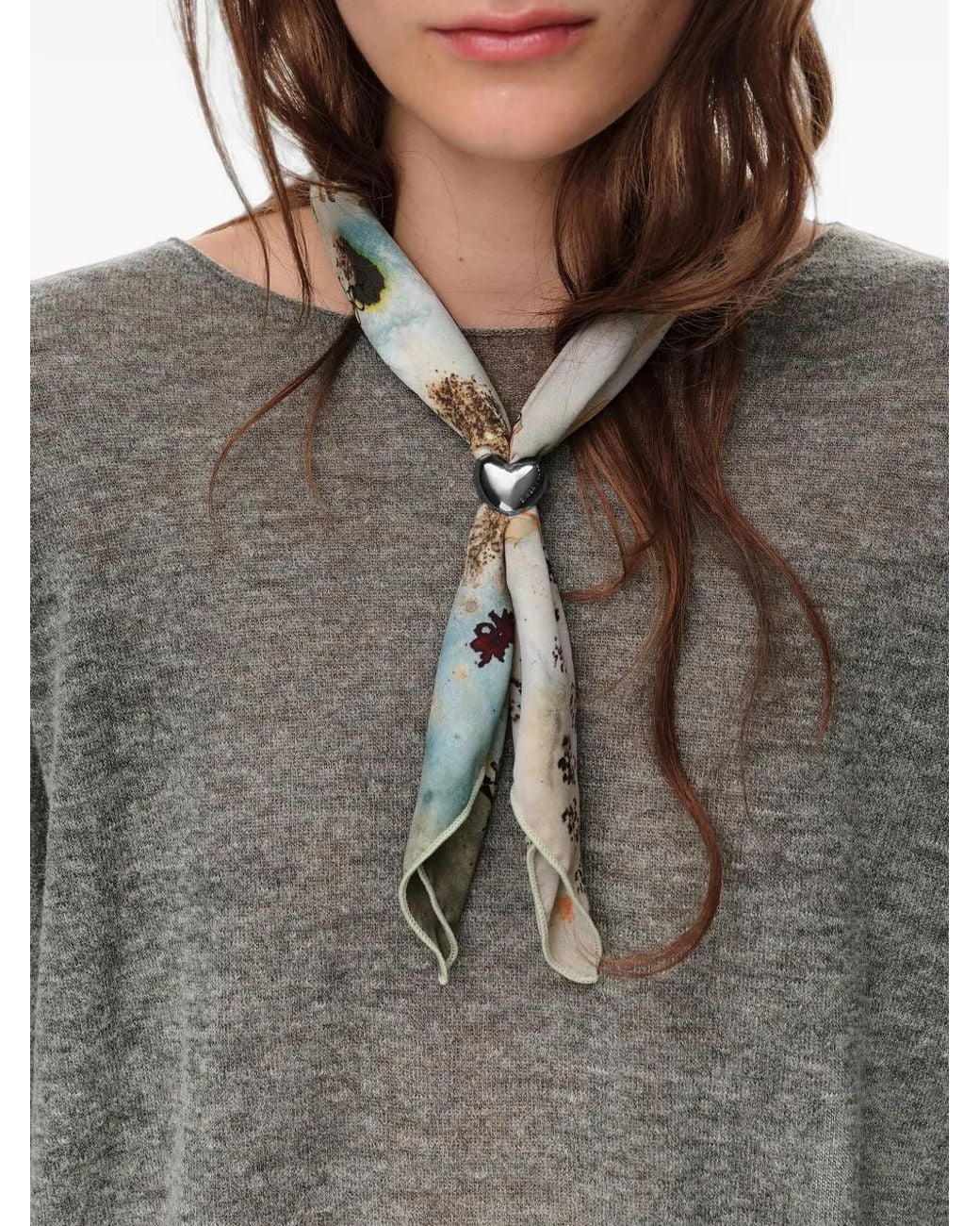 Bimba Y Lola White Floral Scarf Charm Watercolor Background