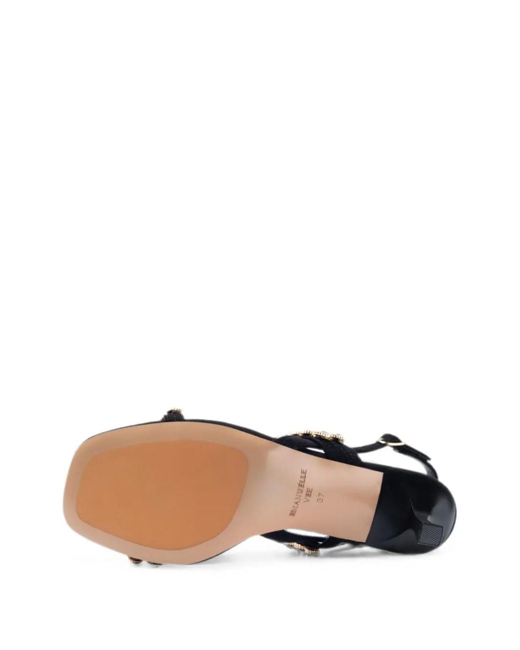 Emanuélle Vee Black Rosita Crystal-Embellished Sandals