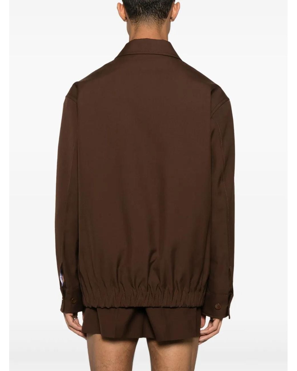 Gucci Brown Wool Jacket With Pointed Collar for men