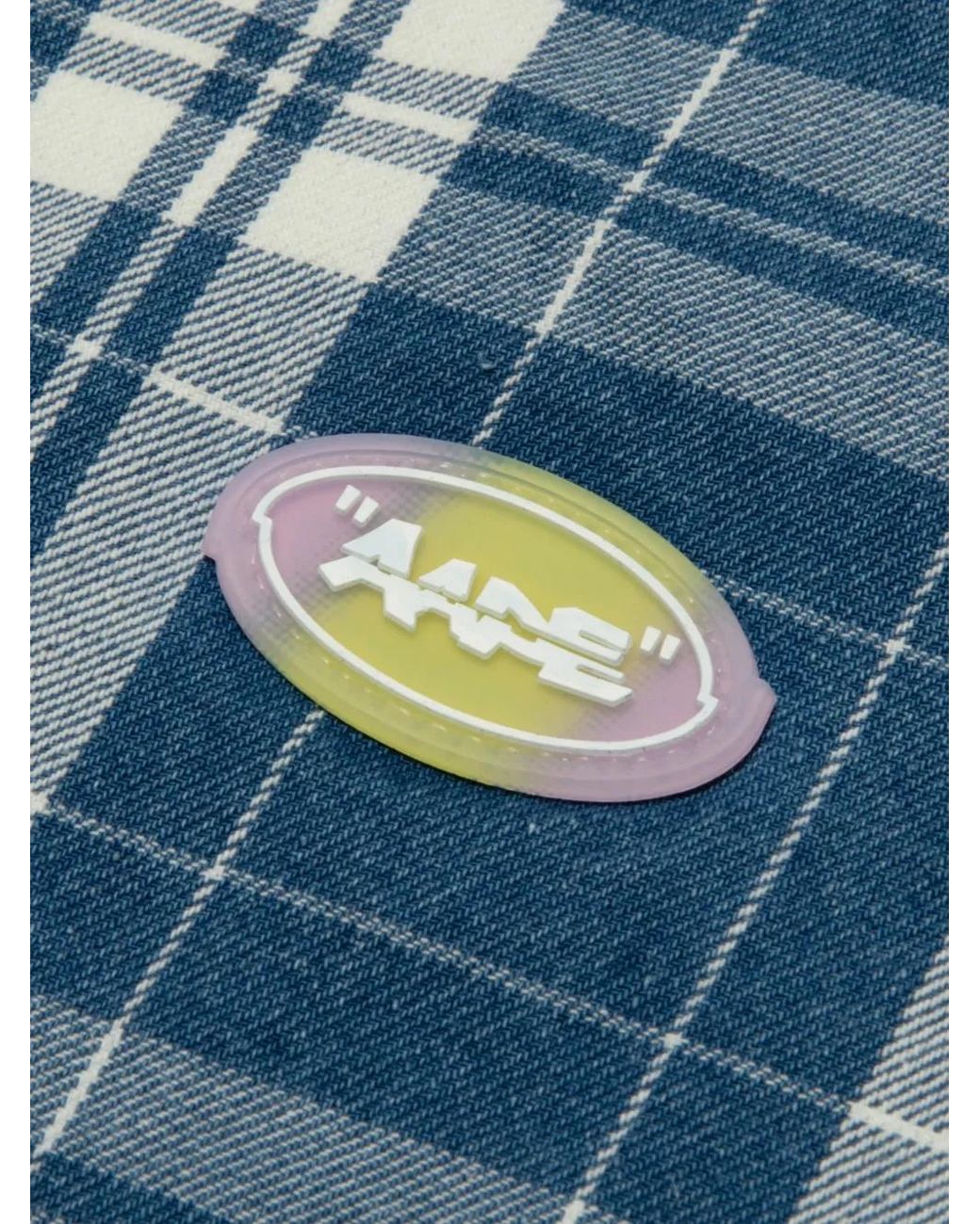 Aape By A Bathing Ape Blue Splatter Plaid Shirt for men
