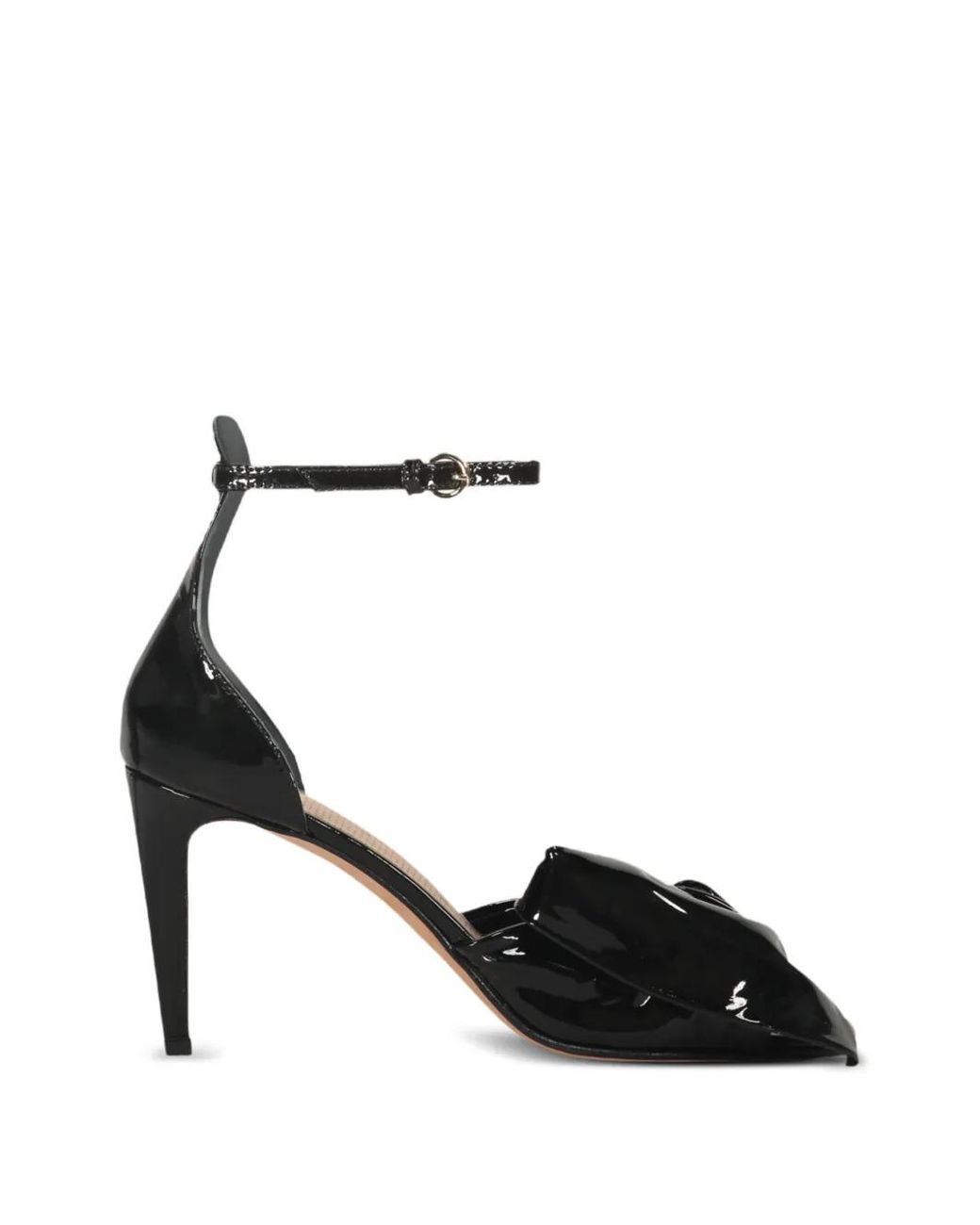 Red(v) Black Patent-Finish Knotted Sandals