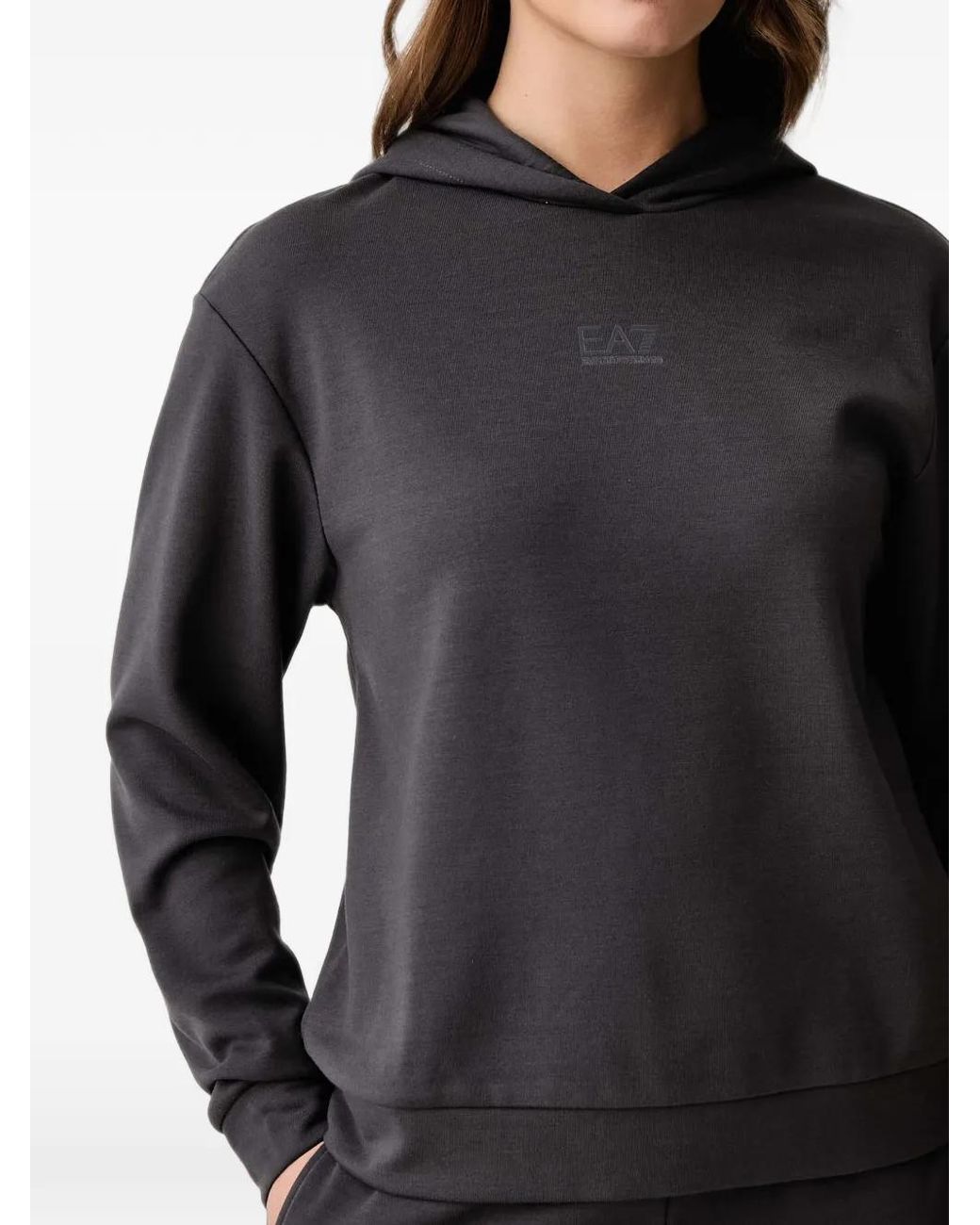 EA7 Black Logo-Print Track Suit