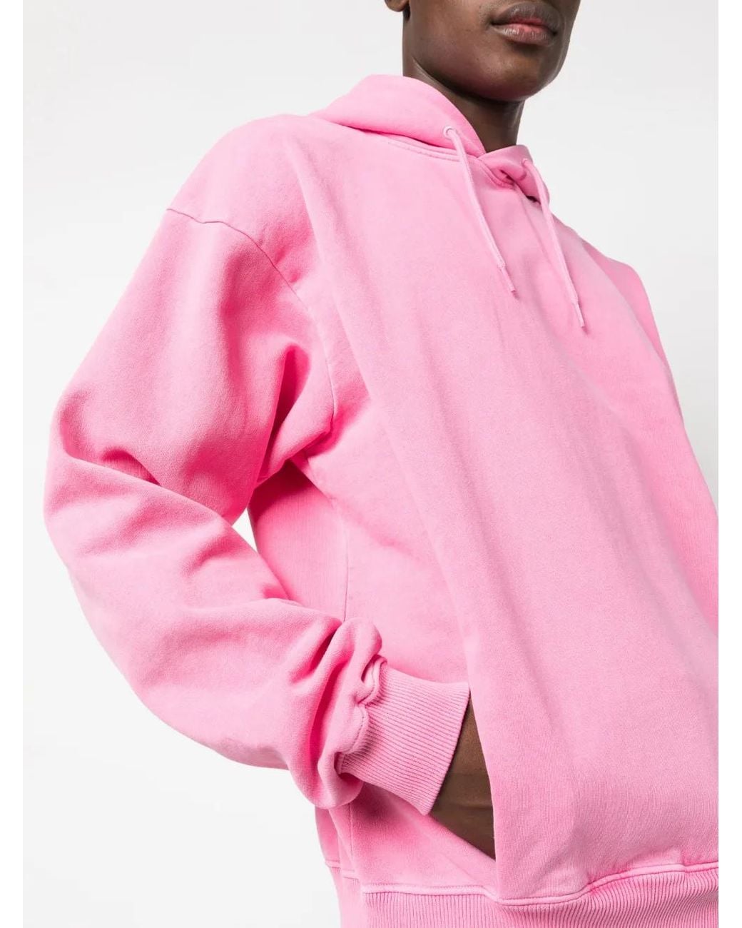Martine Rose Pink Logo-Print Cotton Hoodie for men