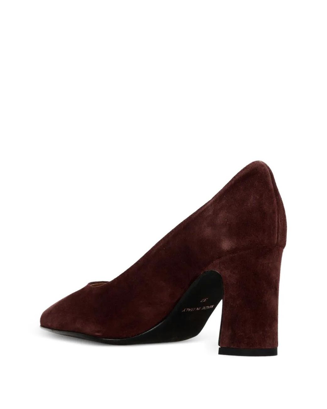 Status Brown Pointed-Toe Block-Heel Pumps
