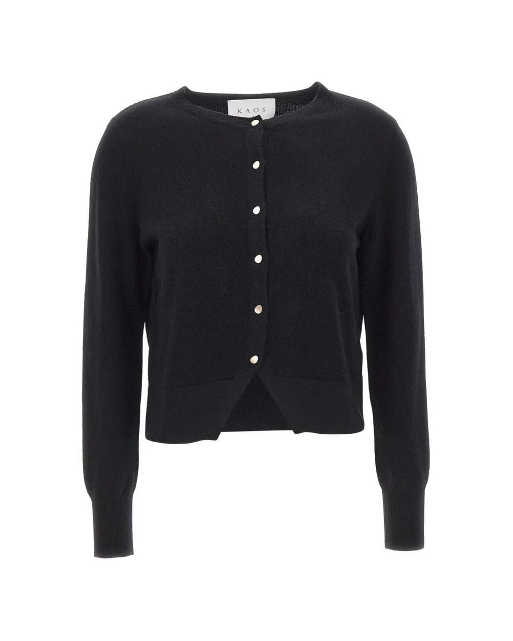 Kaos Blue Slit-Hem Button-Up Cardigan