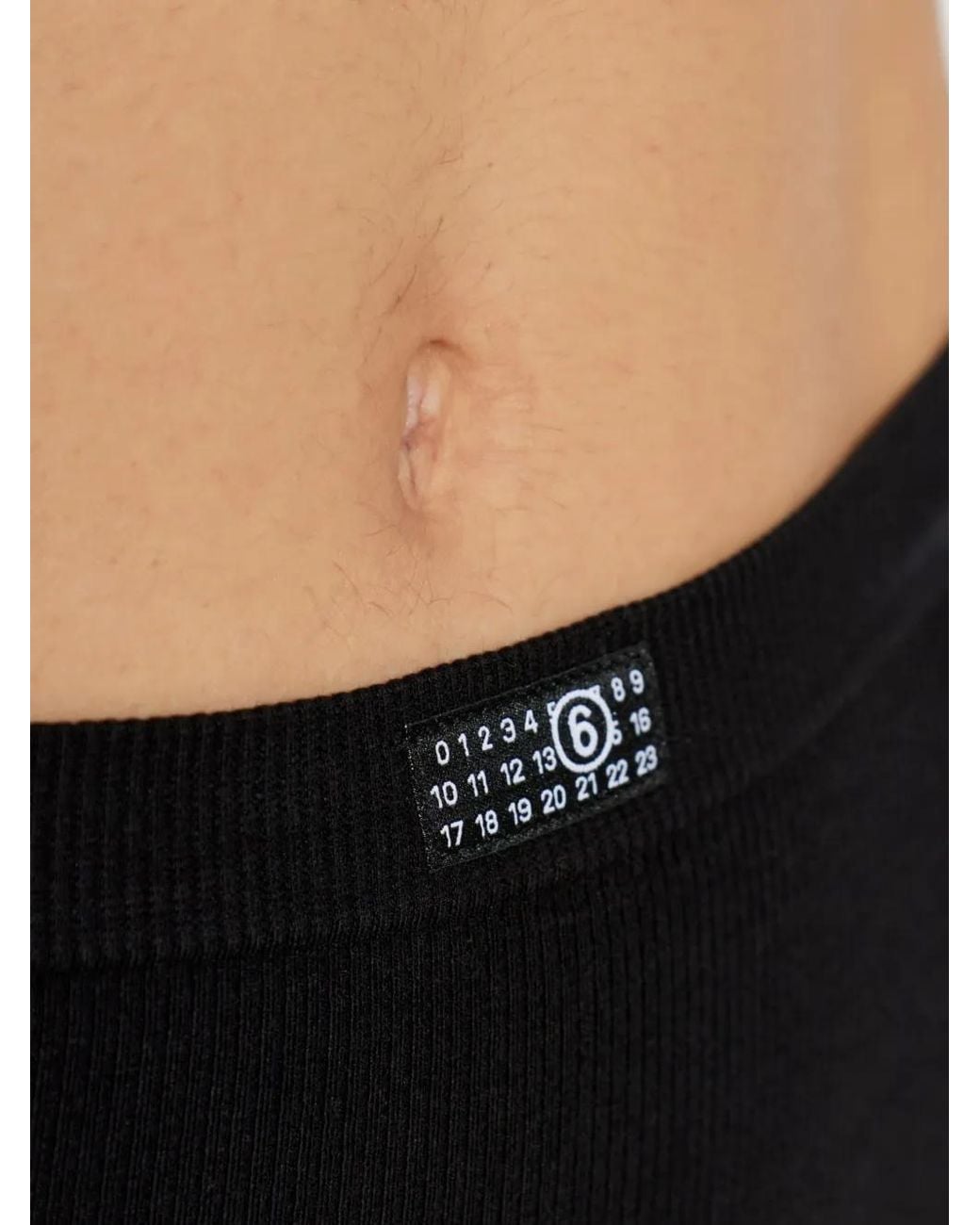 MM6 by Maison Margiela Black Short Côtelé À Patch Logo