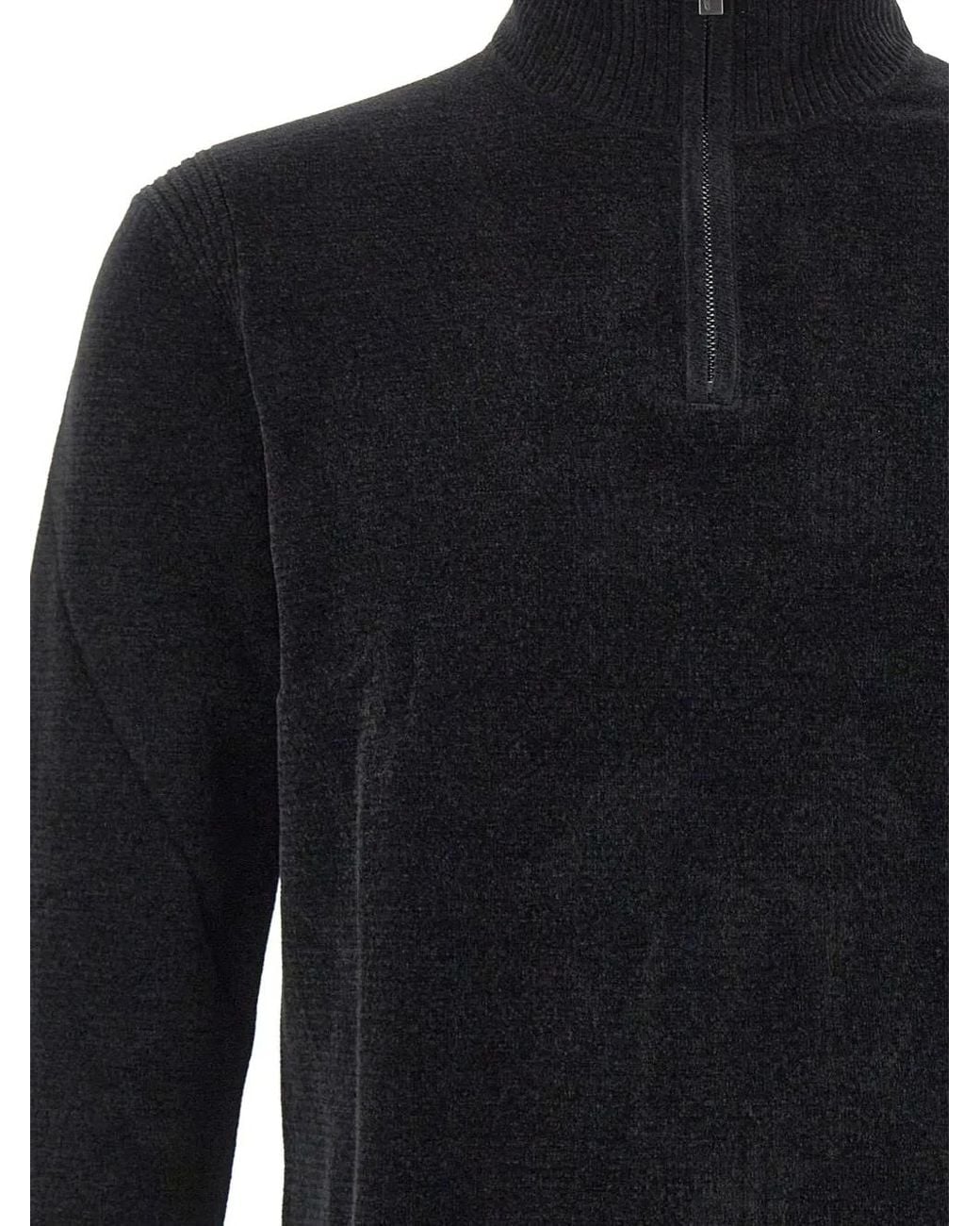 Rrd Blue Half-Zip Chenille Sweater for men