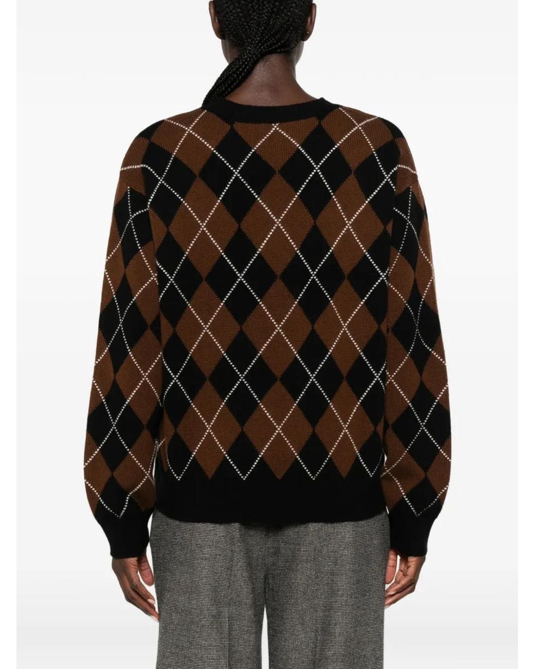 Sandro Black Pullover Mit Argyle-Muster