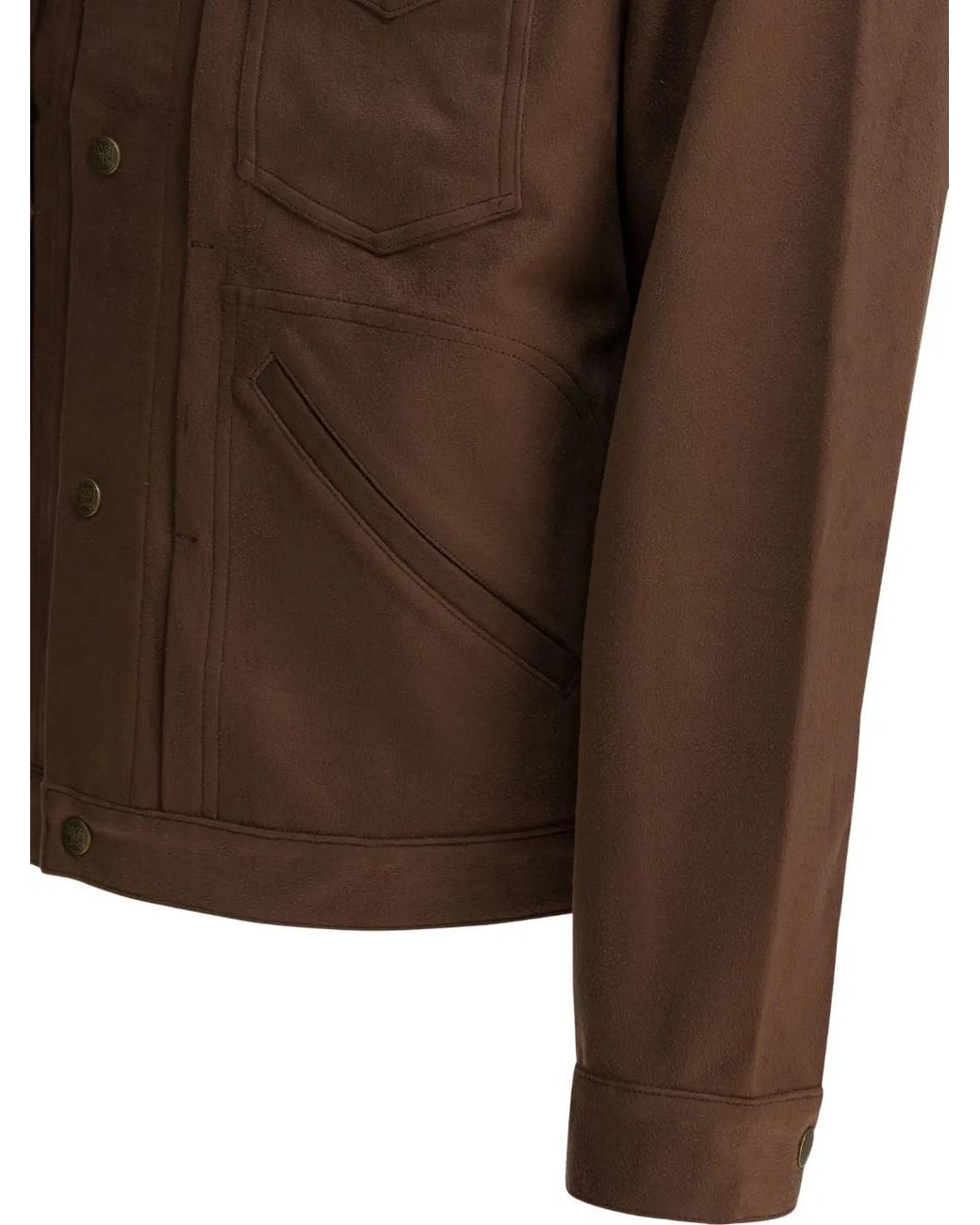 Needles Brown Cropped Structured Jacket With Classic Collar for men