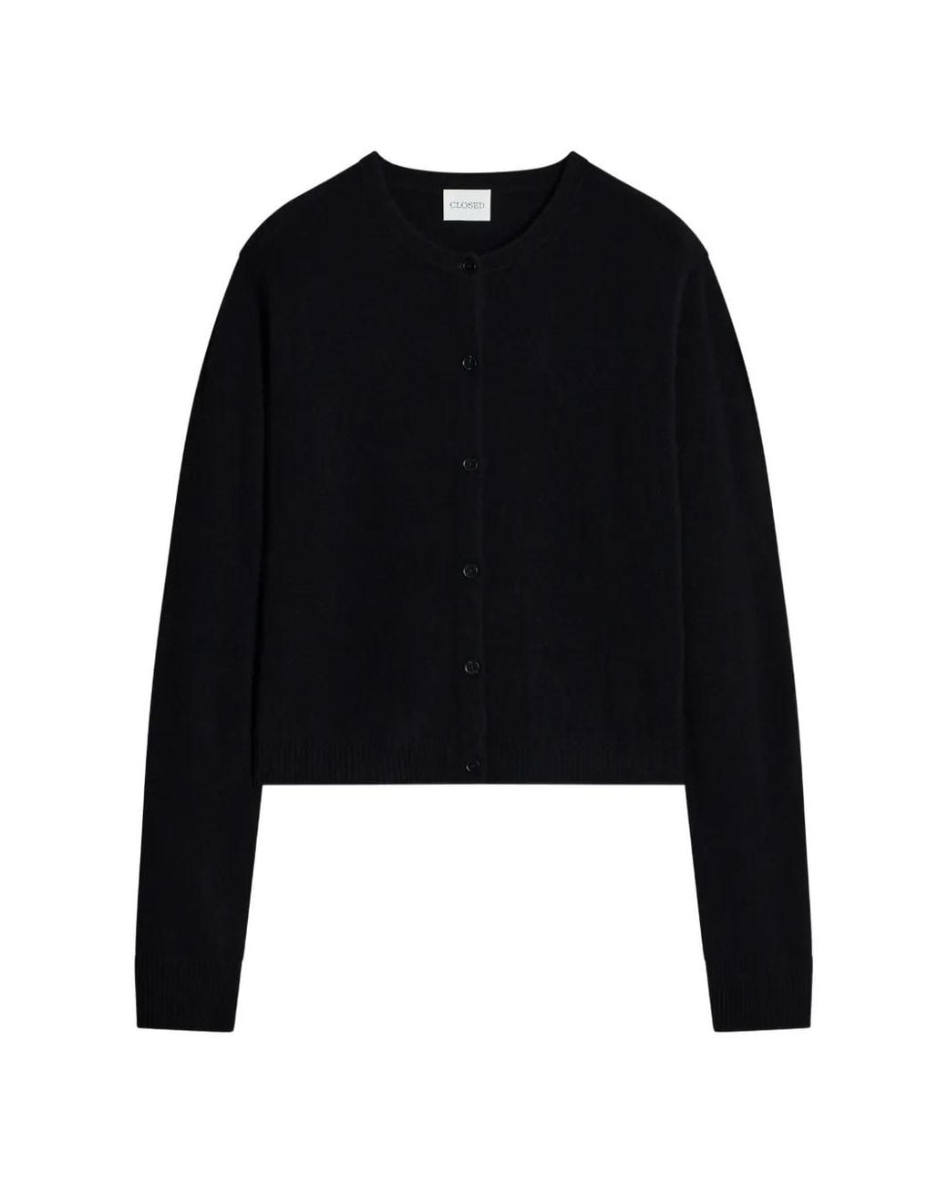 Closed Black Crew-Neck Long-Sleeve Cardigan
