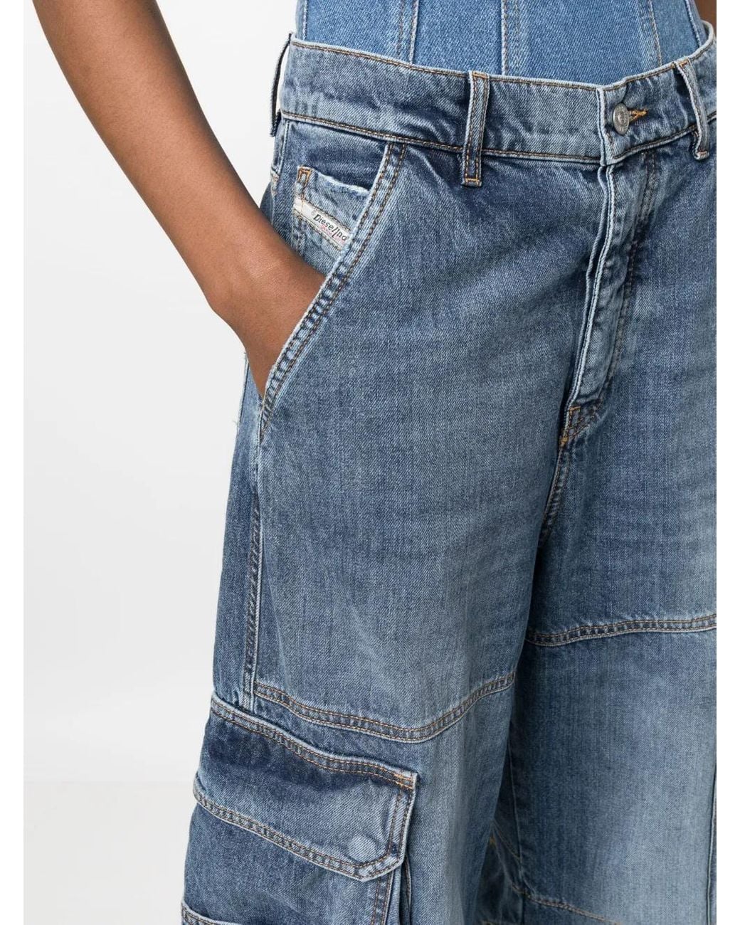 DIESEL Blue Mid-waisted Cargo