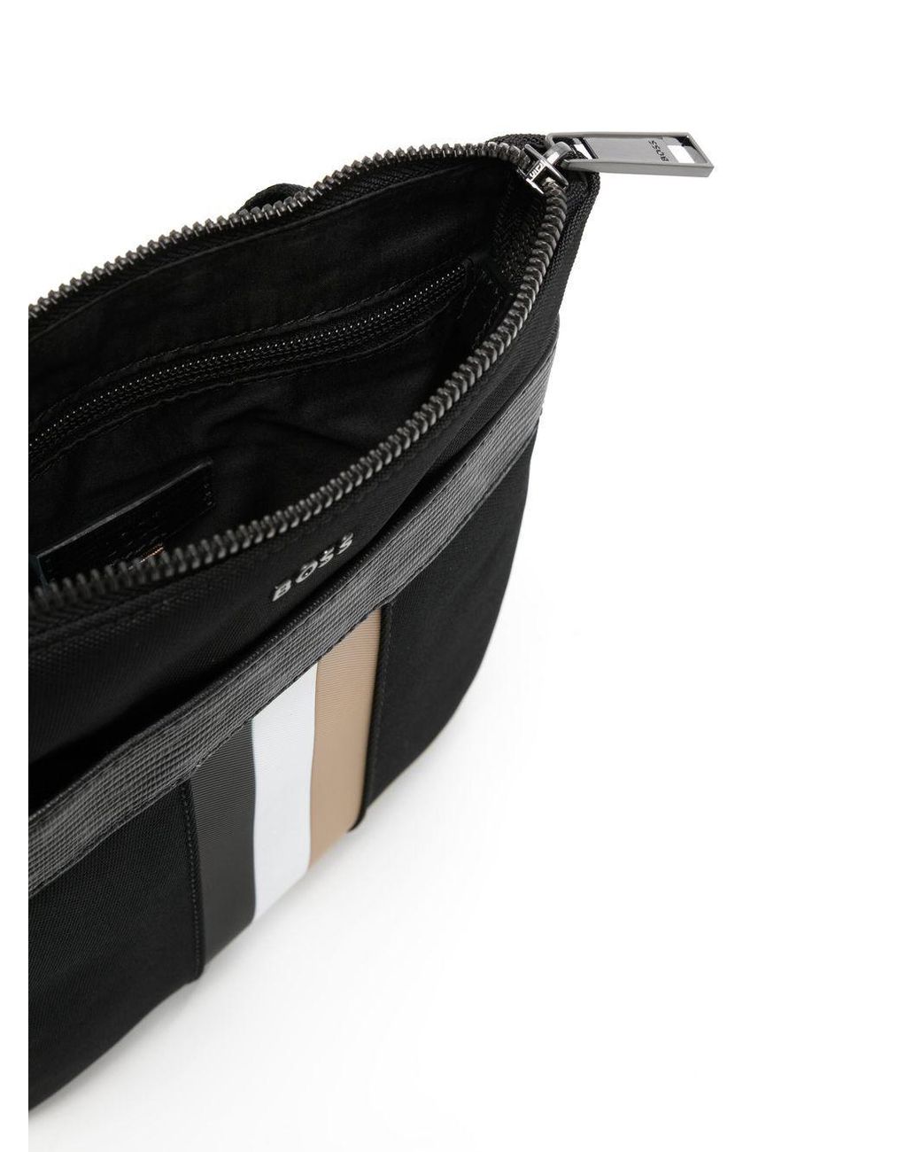 straal Bisschop Bereiken BOSS by HUGO BOSS Triple-stripe Messenger Bag in Black for Men | Lyst