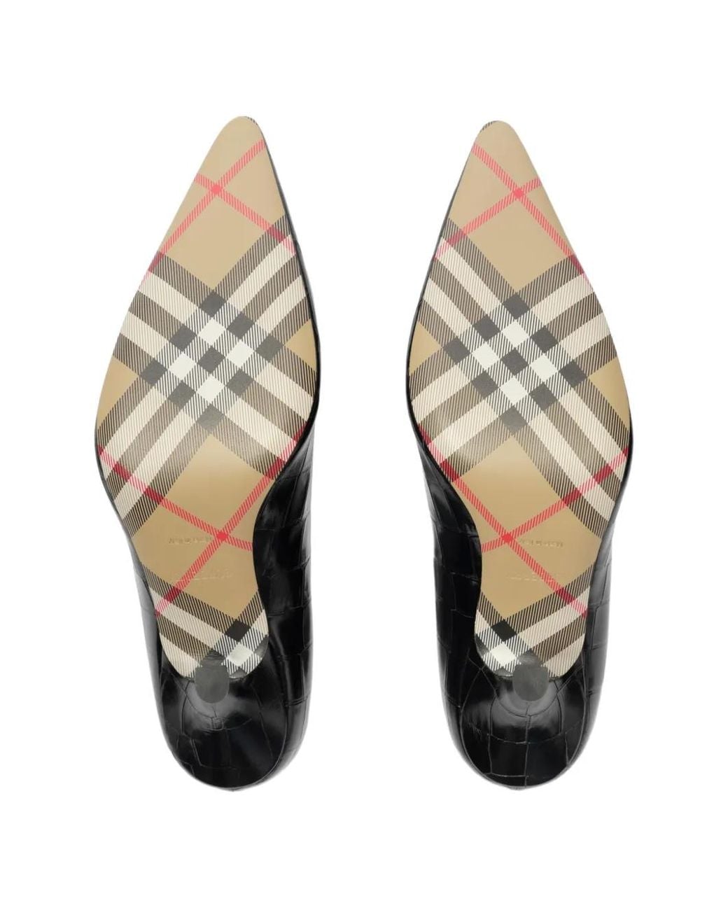 Burberry Black Crocodile-Effect Leather Dame High Pumps