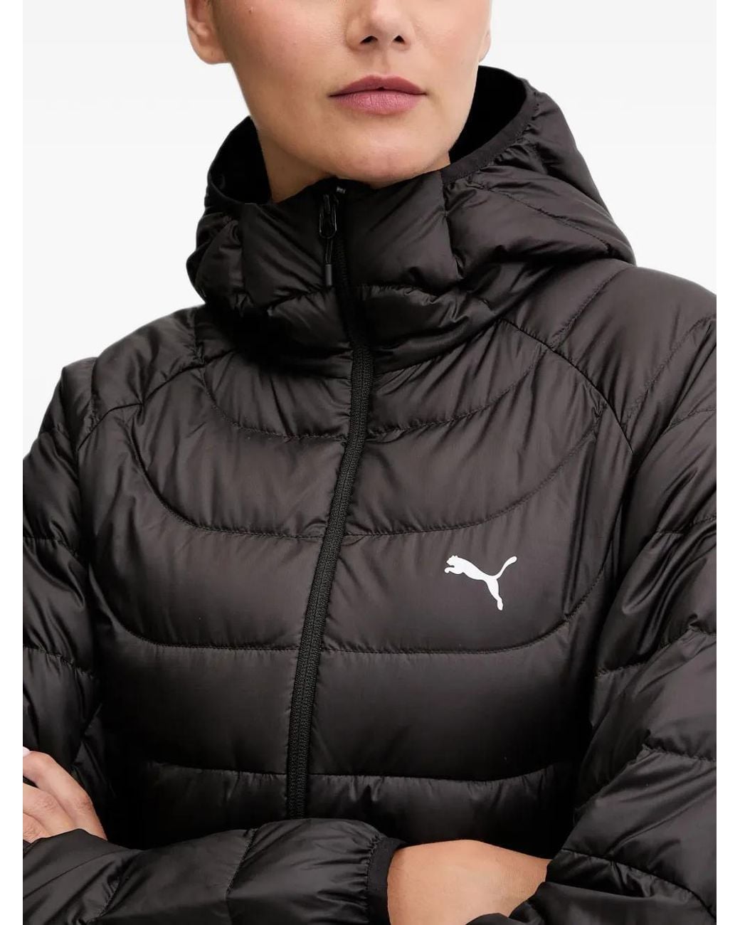 PUMA Black Packlite Down Hooded Jacket