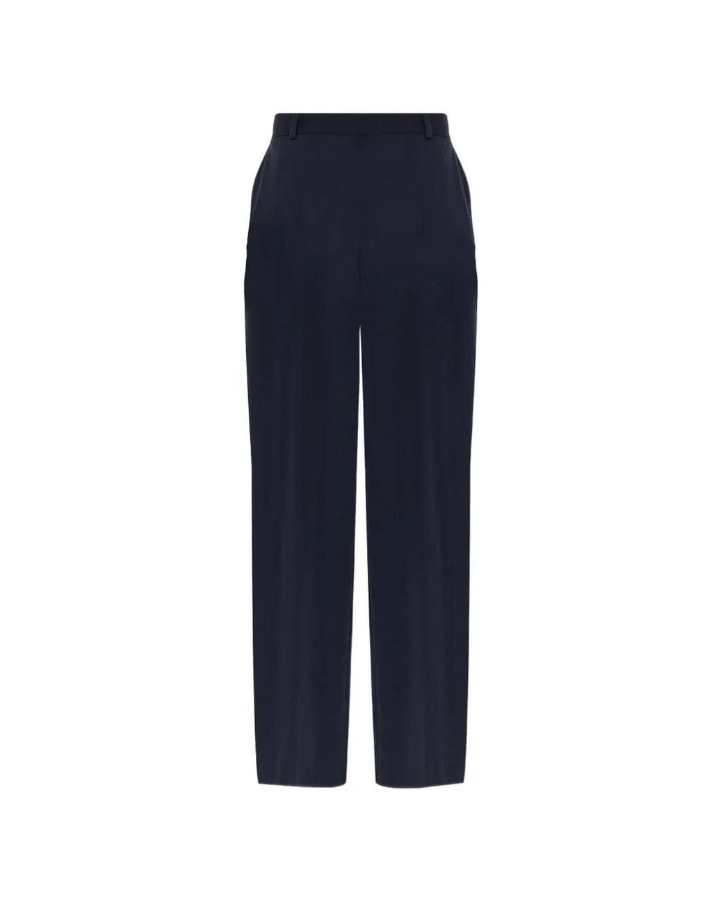 Stella McCartney Blue Pleated Wide-Leg Trousers