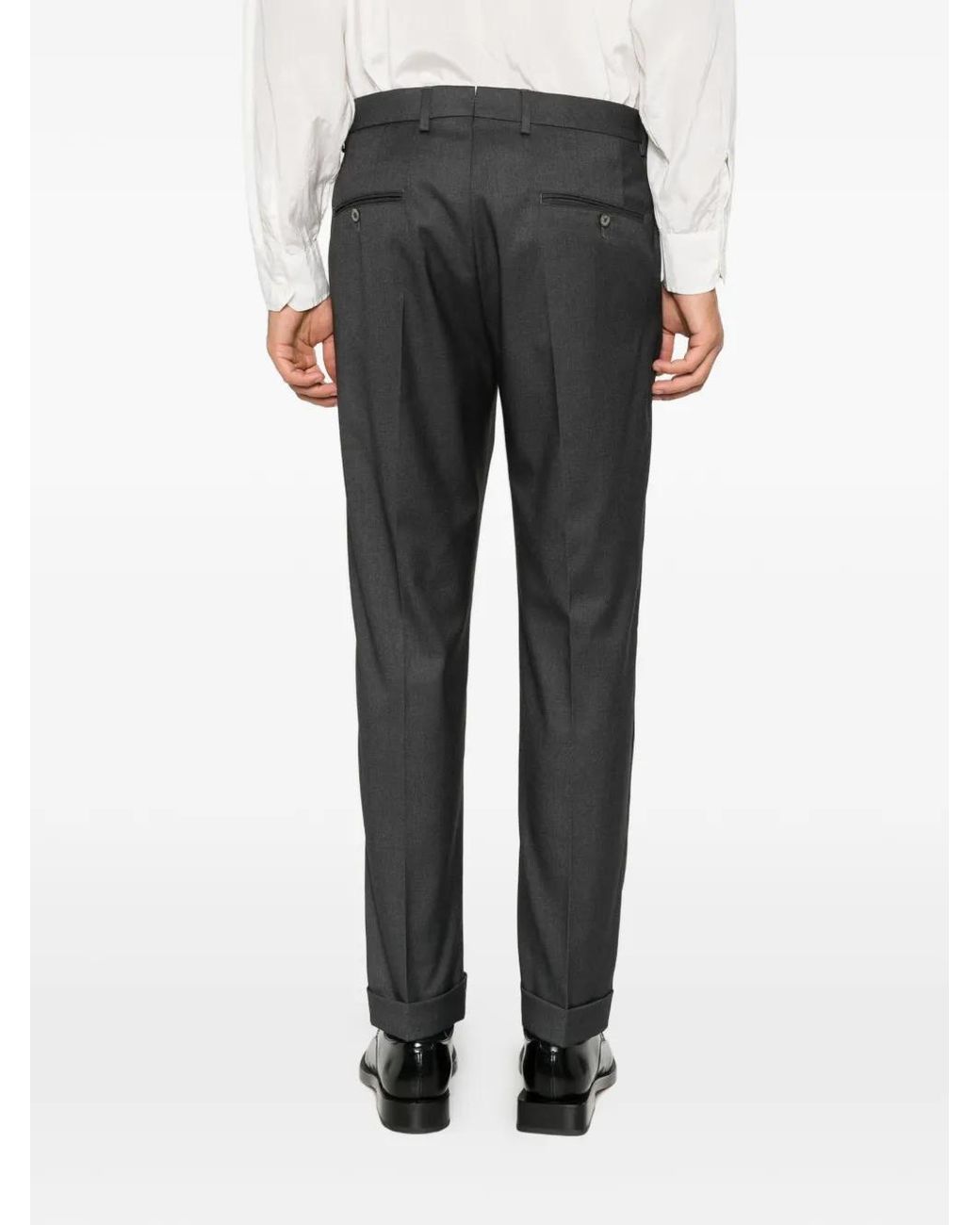 GTA Gray Pantalon Luca Plissé À Ourlets À Revers for men