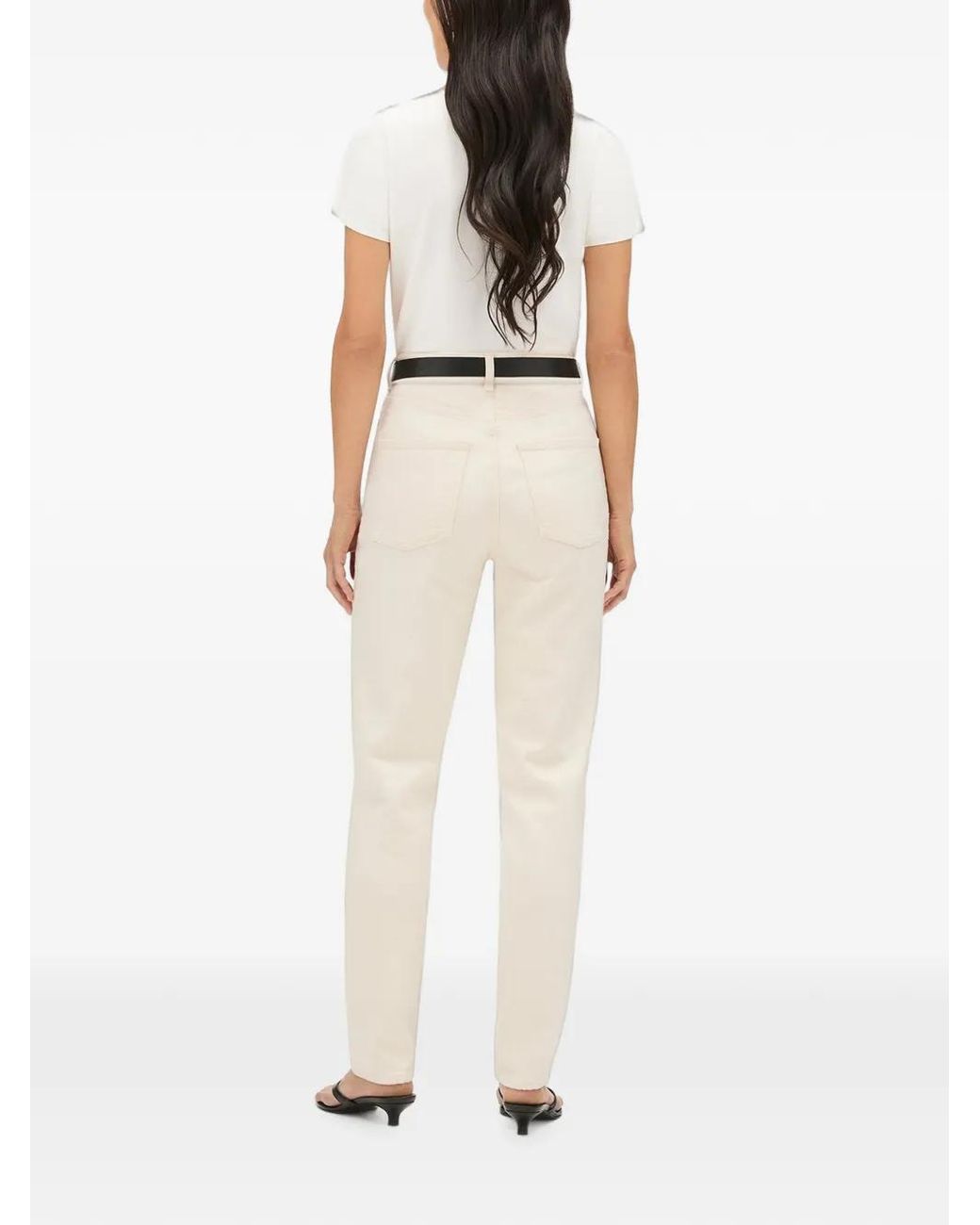 Another Tomorrow White Slim-Fit Jeans