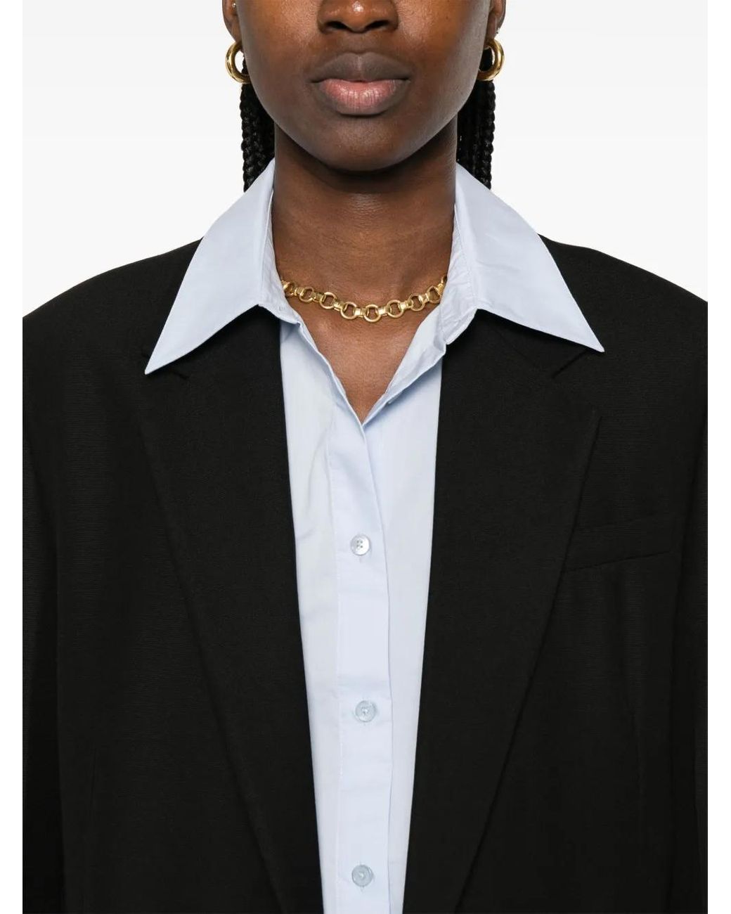Totême  Black Wool Blend Single-Breasted Blazer Jacket