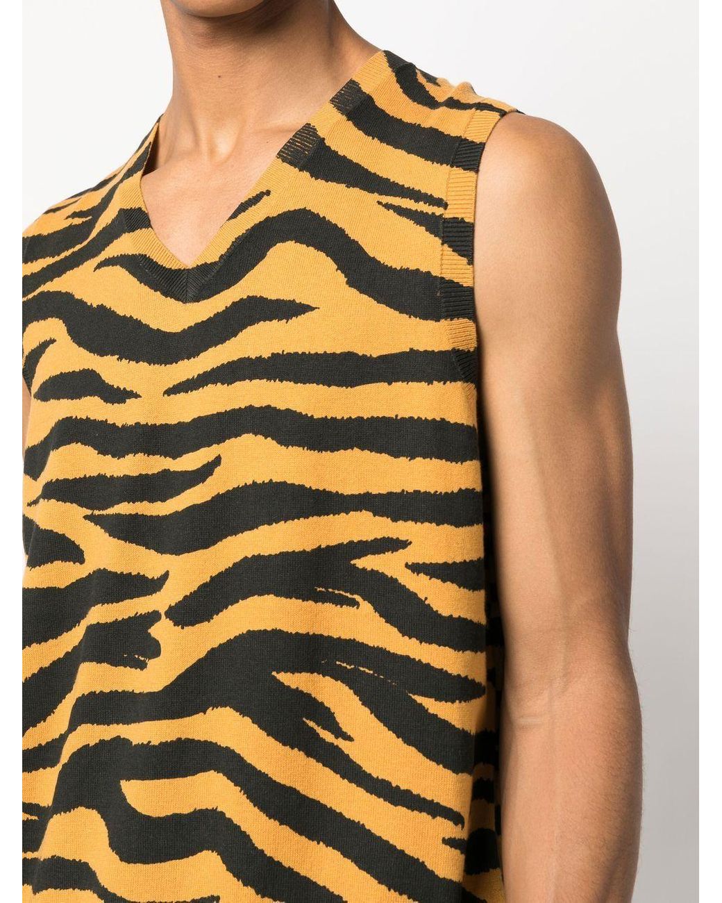 Stussy Tiger-print Sleeveless Top in Yellow for Men | Lyst