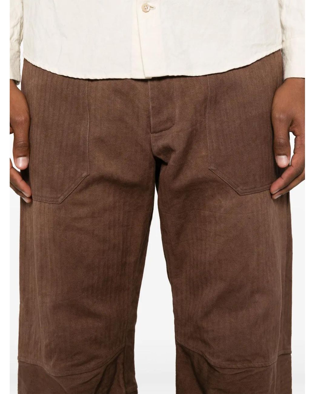 LOÏS DIONISIO Brown Panelled Trousers for men