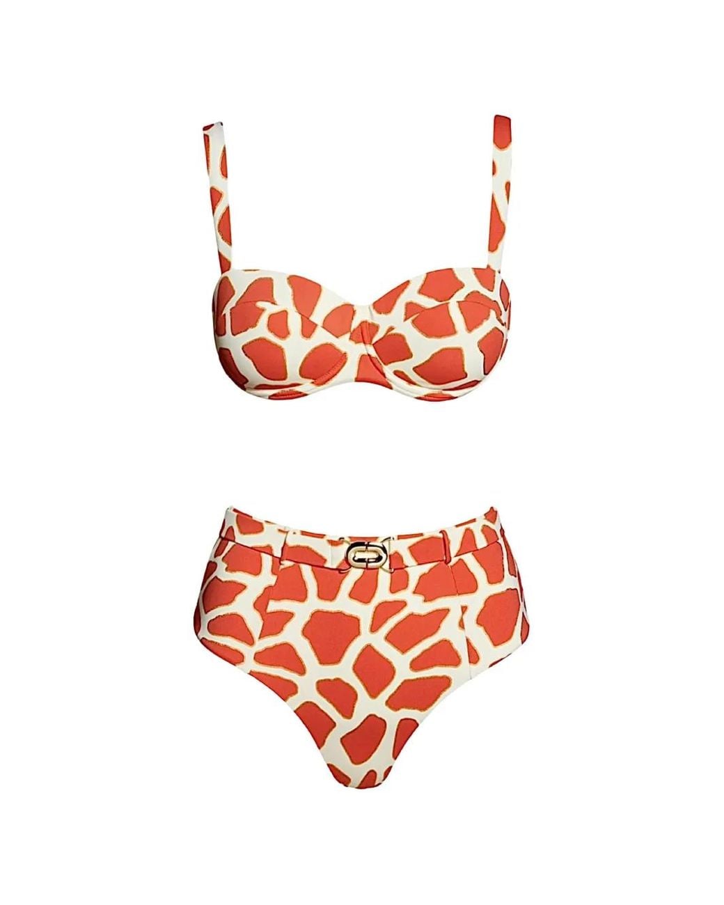 SOFIA ERHAN White Giraffe-Print Belted Bikini