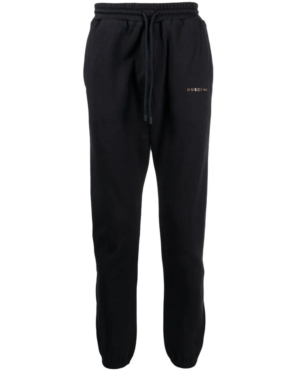 Buscemi Black Logo-Print Cotton Track Pants for men