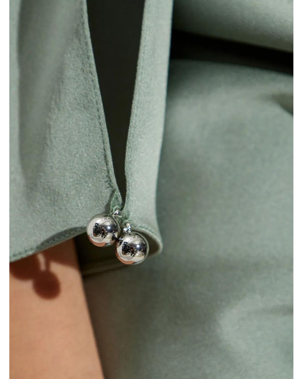 Lanvin Green Open-Sleeve Mini Top For