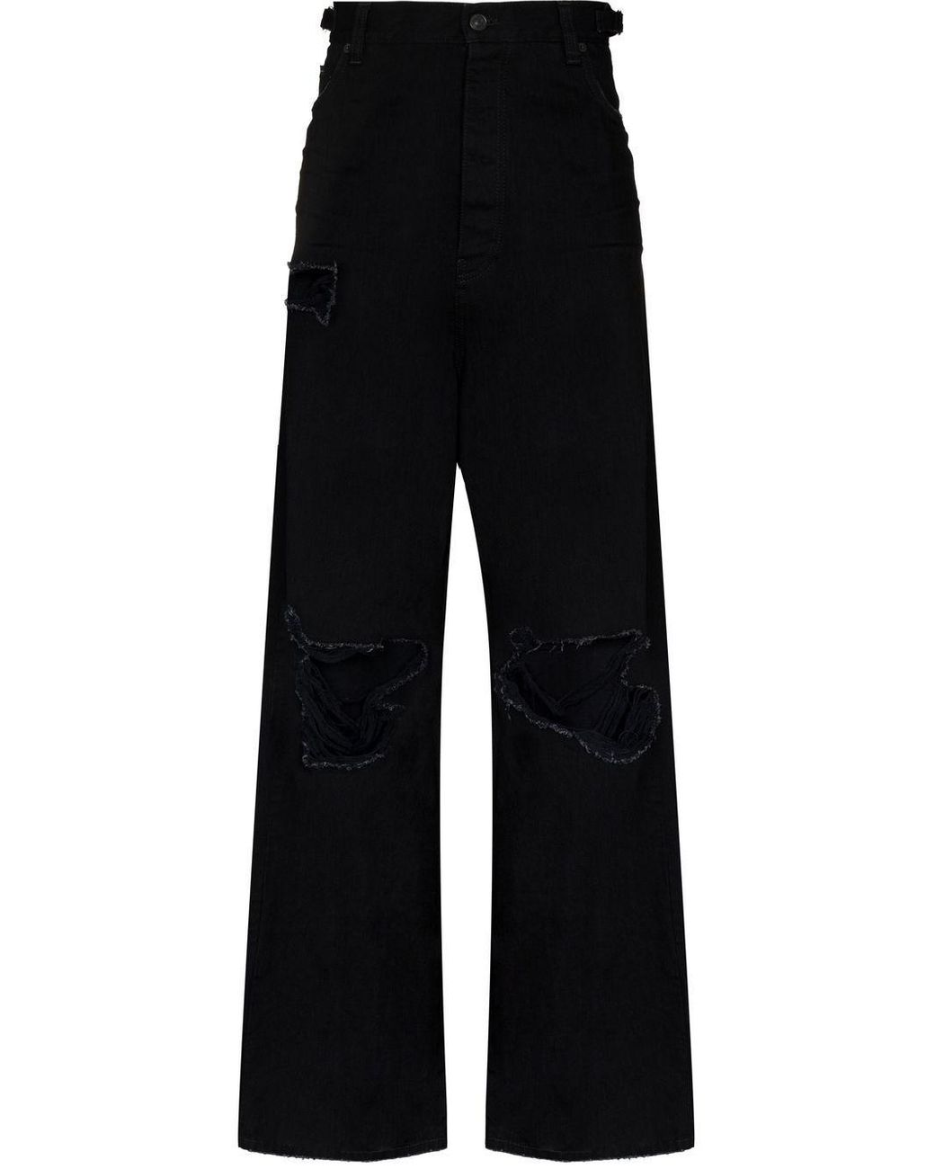 Balenciaga Destroy Baggy Ripped Jeans In Black For Men Lyst