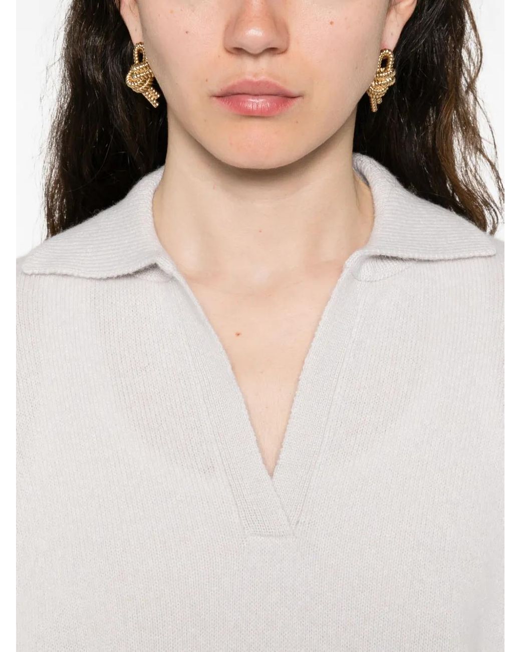 Antonelli White Pullover Mit Kragen