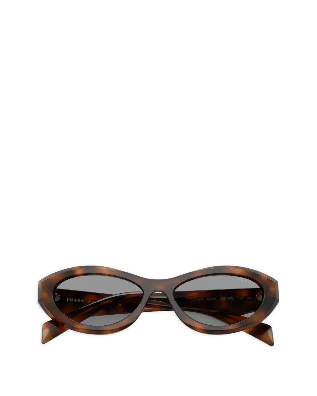 Prada Gray Oval-Frame Sunglasses