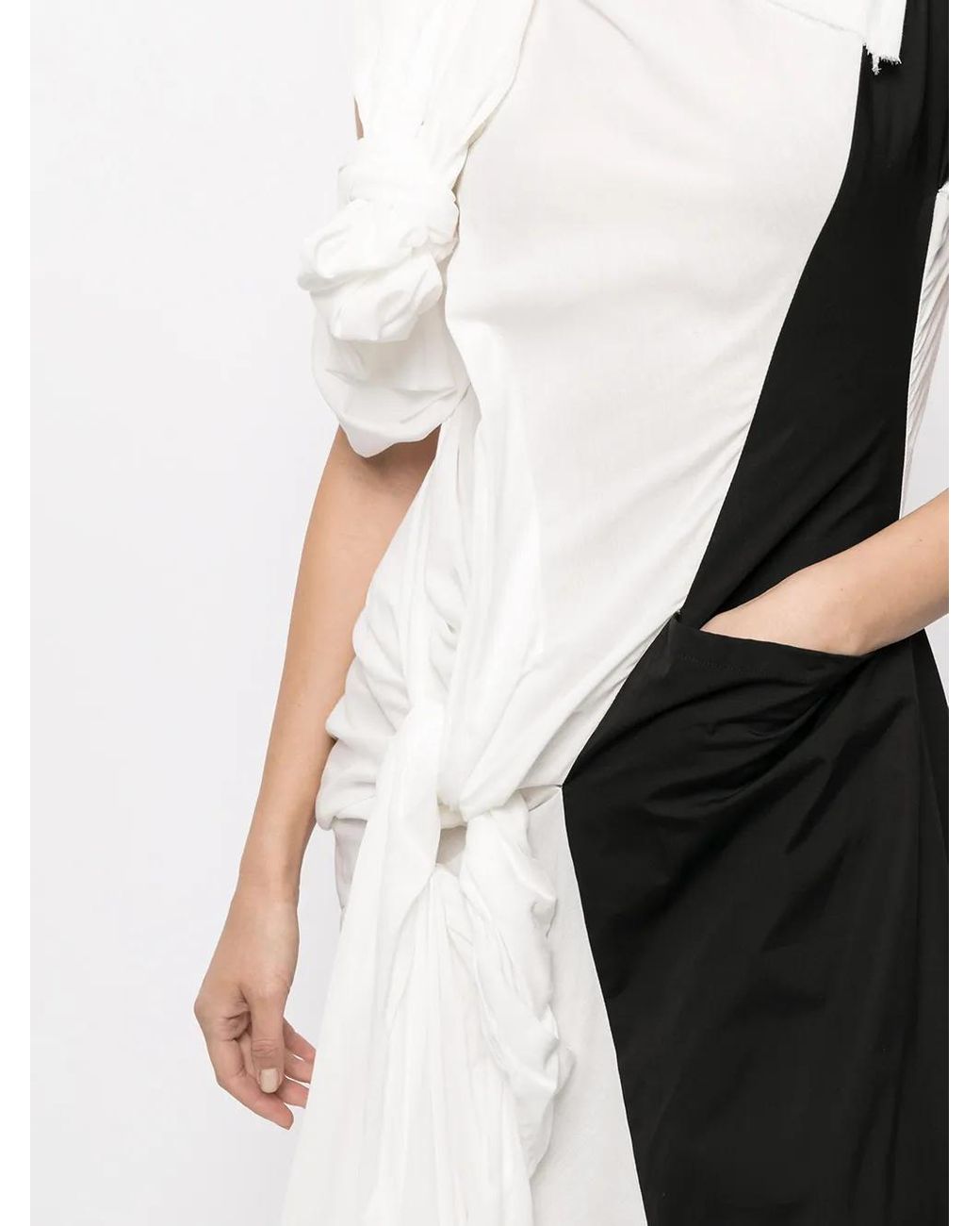 Yohji Yamamoto Black Colour-Block Asymmetric Dress