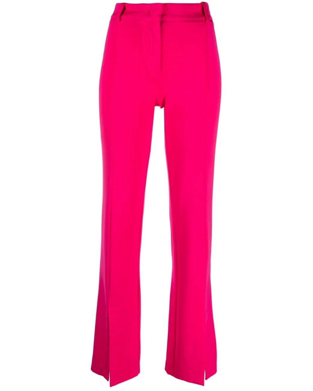 Pinko Pink Front-Split Slim-Fit Trousers