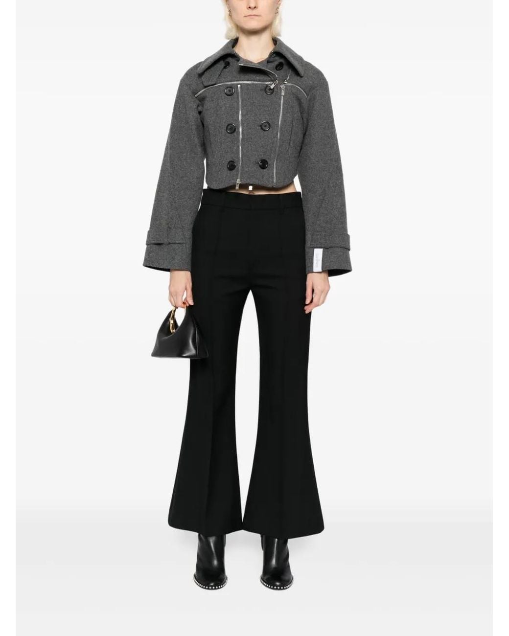 ROKH Black Flared Basic Trousers