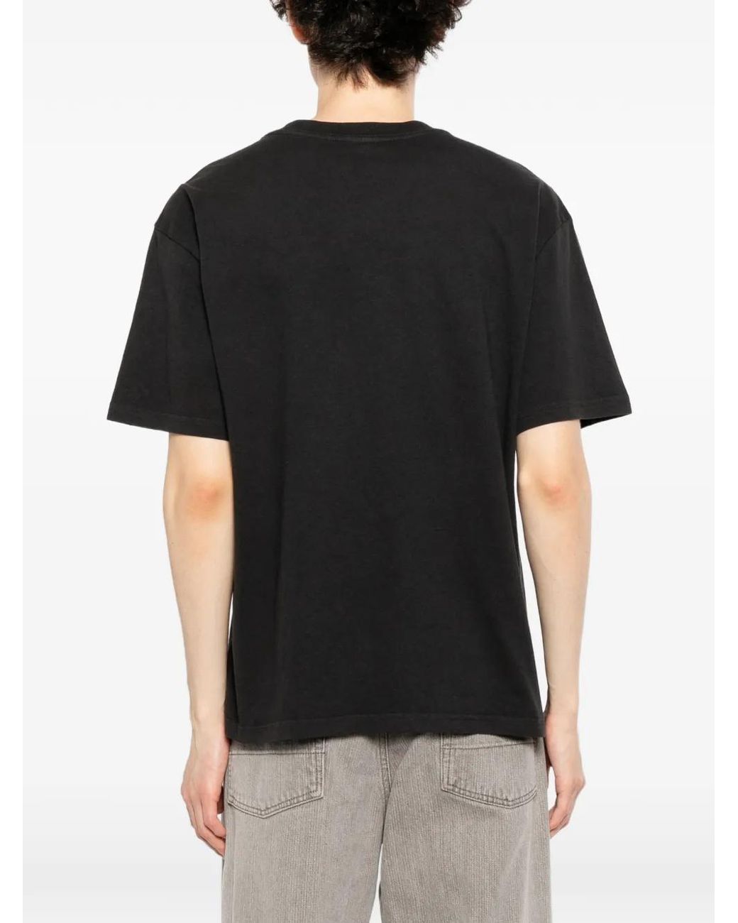 Melt Black Graphic-Print Round Neck T-Shirt for men