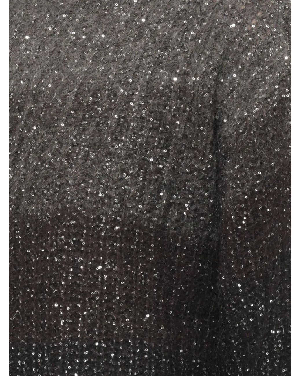 D.exterior Black Sequin-Embellished Ombre-Effect Sweater